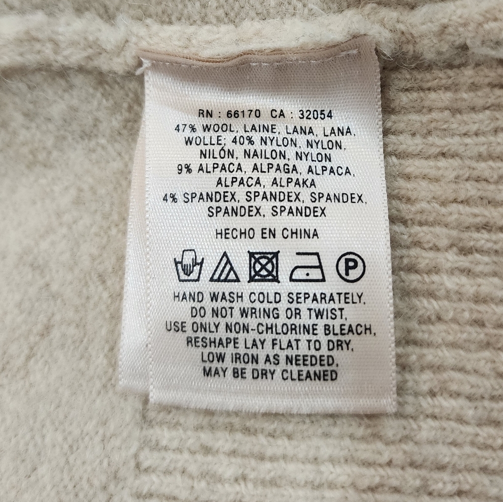 Anthropologie Charlie And Robin Knit Sweater Cardigan Ruffled Ivory Beige XS - Picture 7 of 10